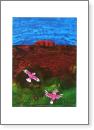 Uluru with pink cockatoos